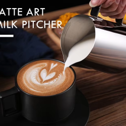 Stainless Steel Frothing Steaming Coffee Jug Milk Pitcher  12OZ 350ml